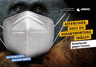 Kampagne: Bitte FFP2-Maske tragen | Orang-Utan