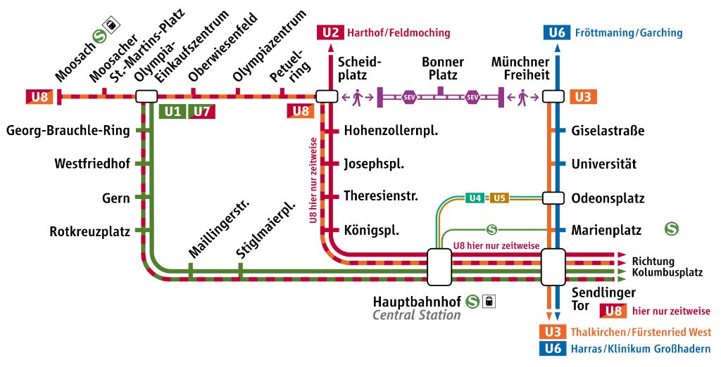 U3 Scheidplatz Münchner Freiheit 22 Wochen Bus statt U
