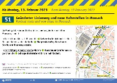 Bus 51: Einheitlicher Linienweg und neue Haltestellen in Moosach