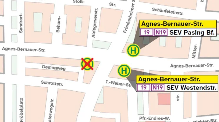 Grafische Haltestellenübersicht Agnes-Bernauer-Str.