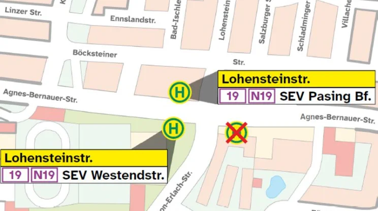 Grafische Haltestellenübersicht Lohensteinstr.