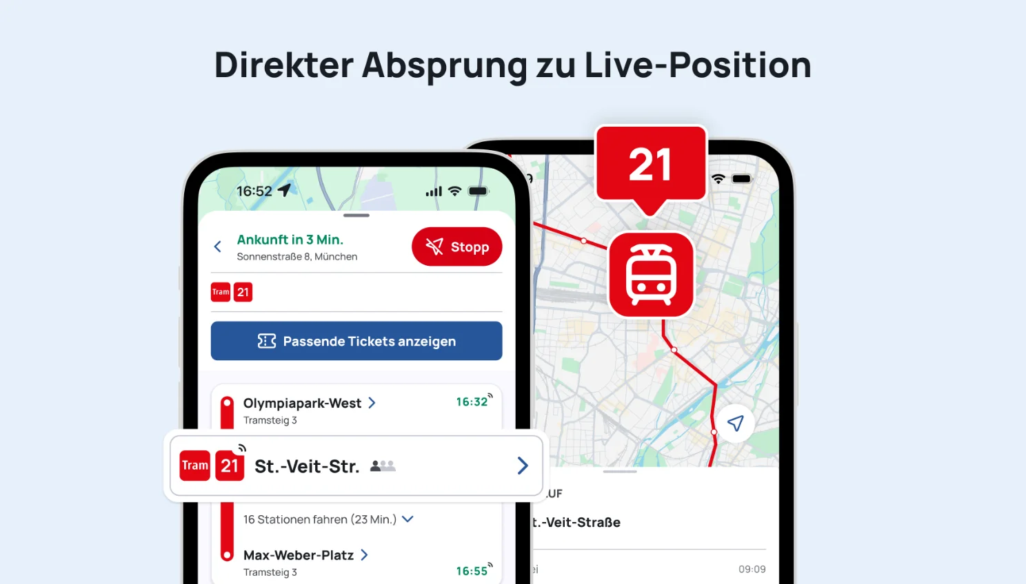 Direkter Absprung zur Live-Position