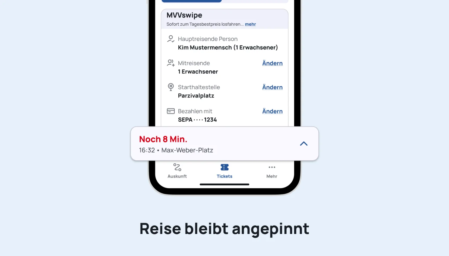 Reise bleibt angepinnt 