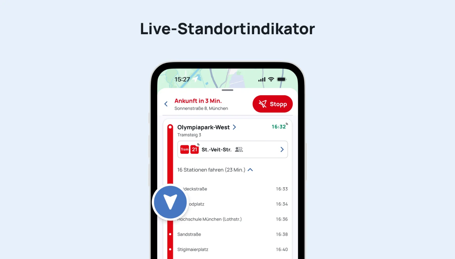 Live-Standortindikator
