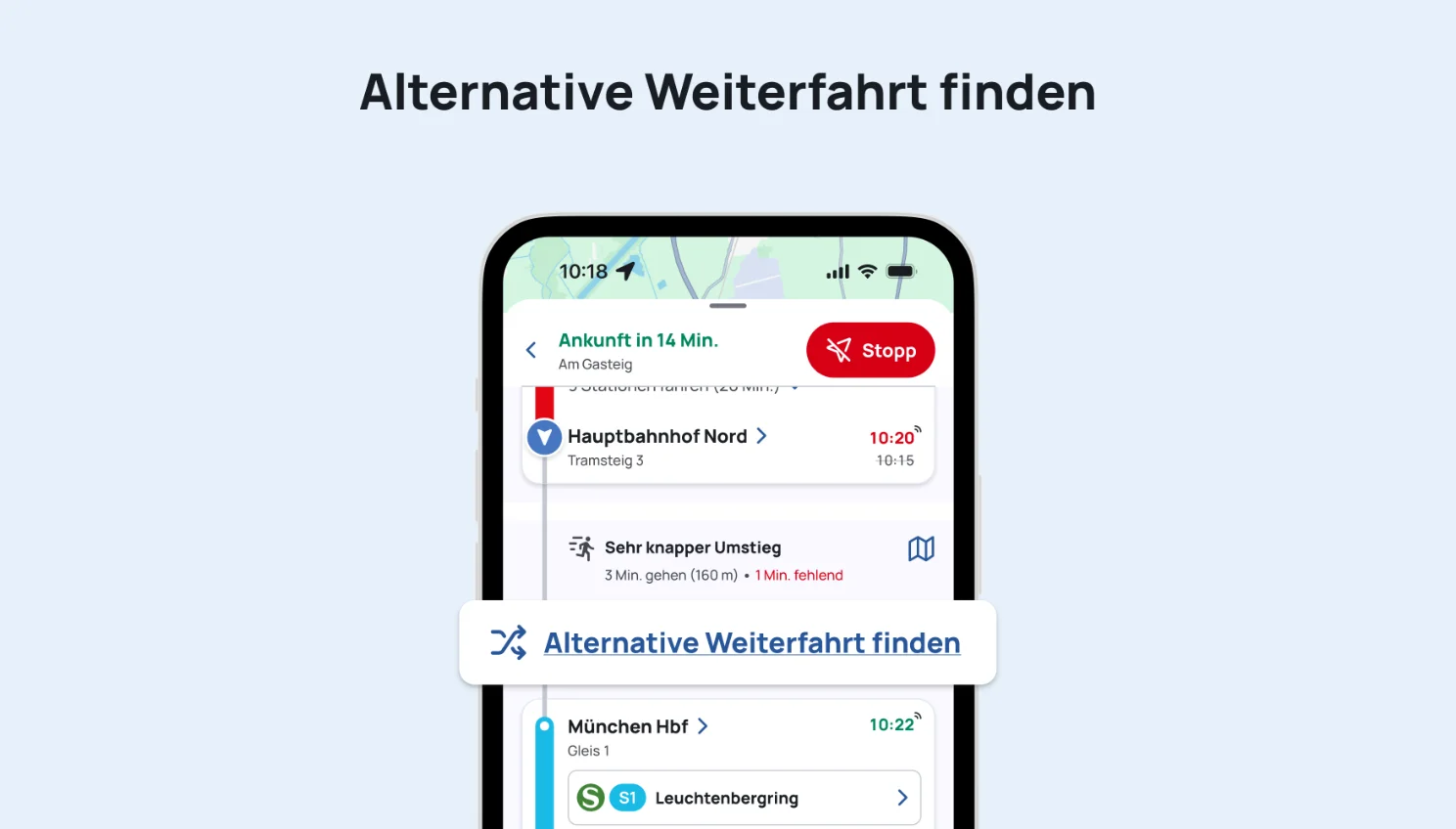 Alternative Weiterfahrt finden