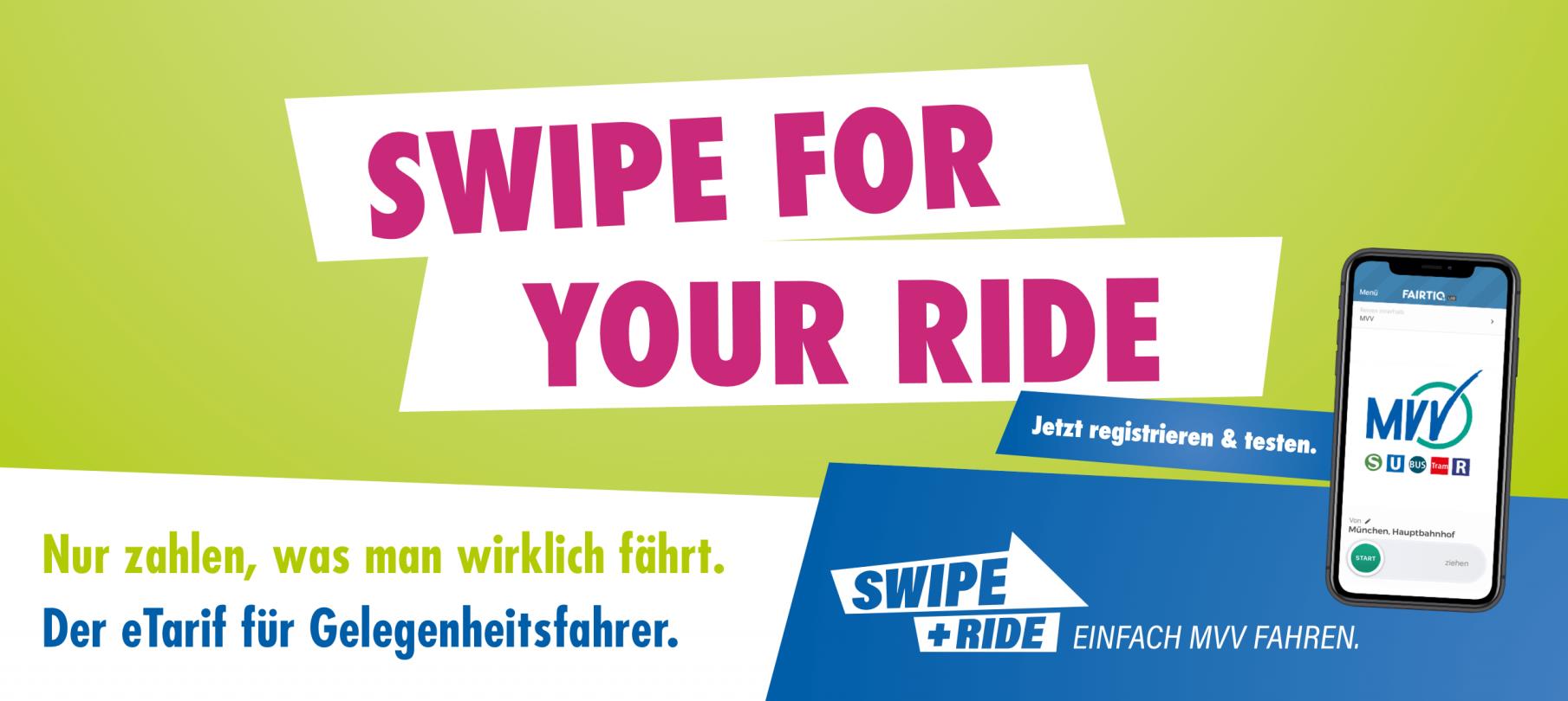 SWIPE + RIDE - der eTarif für Gelegenheitsfahrer.